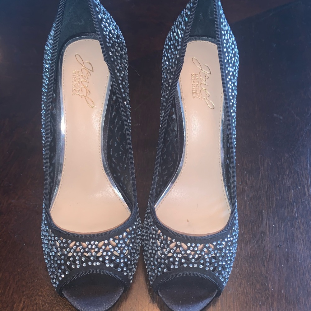Rhinestone open toe dress heel